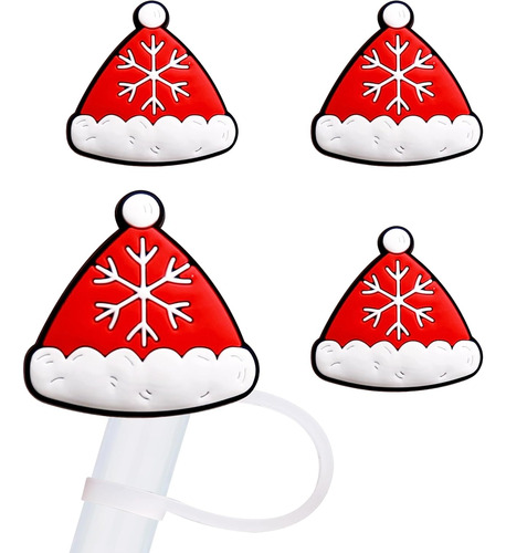 4 Fundas De Popote De Navidad, Bonitas Cubiertas De Puntas D