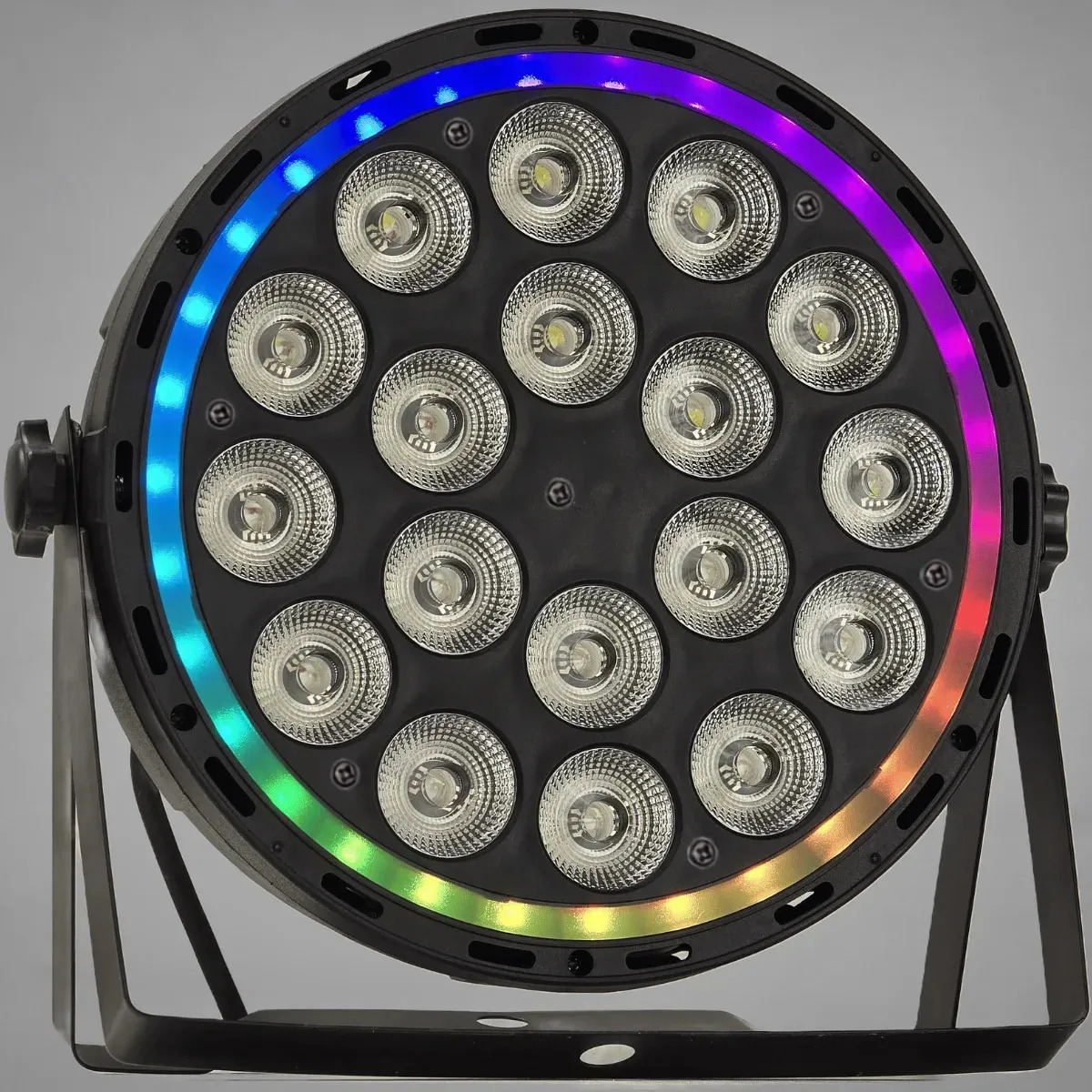 Kit 10 Canhao De Led Luz De Palco Refletor Par Led 18 Leds 12w Rgbw Quadriled 216w Borda Led Rgb Automatico Ritmico Dmx Jogo De Luz Iluminacao Dj Para Festas Profissional - 127/220v