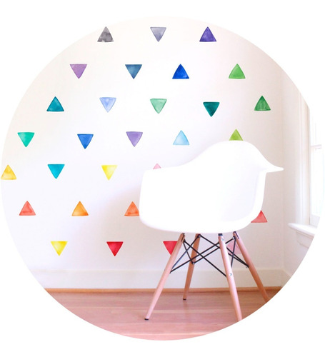 Triángulos Pequeños Acuarela Colores Vinilo Infantil X35u