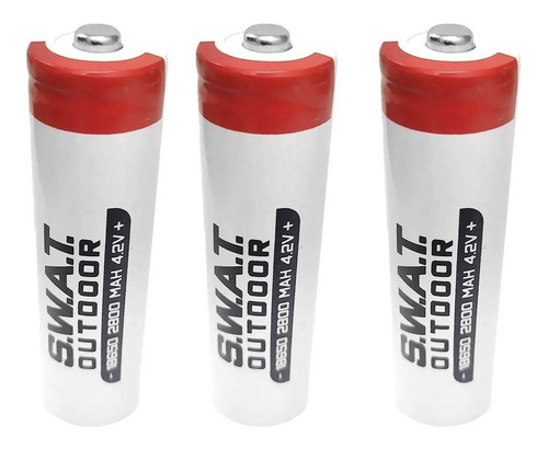 Imagen 4 de 10 de Pack X 10 Bateria Pila Recargable Swat 18650 2800 Mah 4.2 V