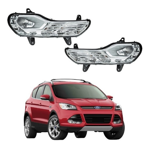 Par Faros Niebla Ford Escape 2013 2014 2015 Blanco Con Foco