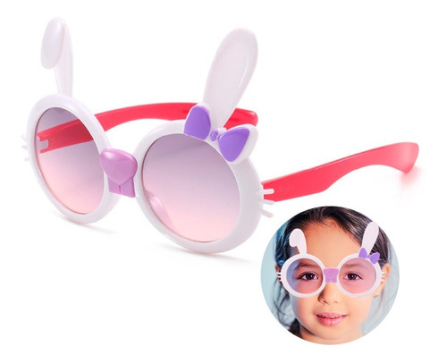 Gafas De Sol Oreja Conejo Accesorios Moda Bebés Niños Lentes Color del armazón Blanco