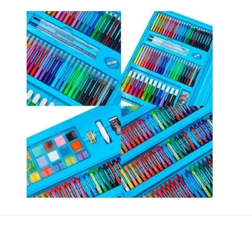 Set Kit De Arte Dibujo Colores Para Niños Maleta X208 Piezas GENERICO