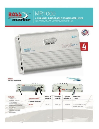 Imagem 9 de 10 de Módulo Amplificador 1000 Watts 4 Canais Náutica Marinizado