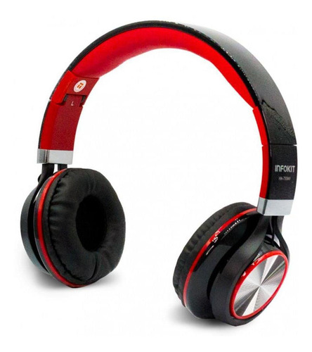 Headfone Com Microfone Para Pc E Smartphone Preto E Vermelho