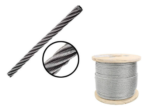 Cable De Acero En Rollo7x19 1/4 PuLG Y 150 Mts 213615 Obi