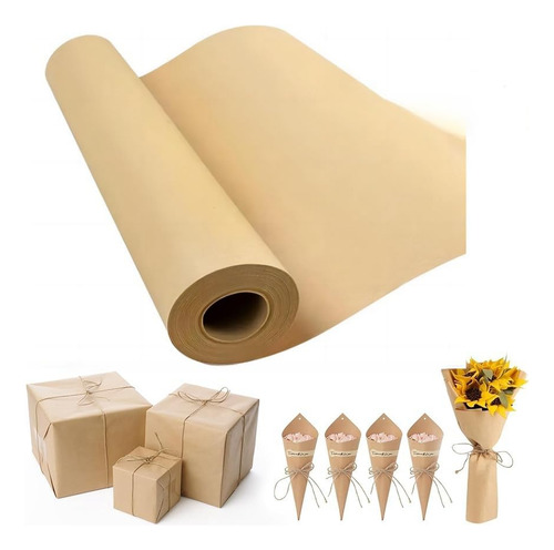 Papel Envoltura Kraft Rollo 45cm X3000cm, Papel Kraft Papel