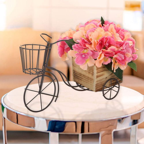 Imagen 3 de 3 de Mylin Triciclo Metal Con Canastilla Y Base Madera 1pz