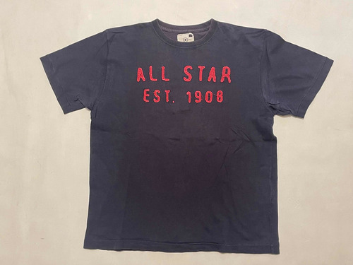 Remera Converse All Star Talle L Manga Corta Azul Oscuro