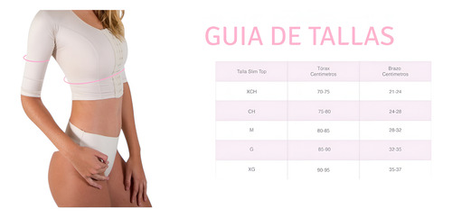 Faja Top Mangas Postquirúrgico Broches Al Frente I Love 2036