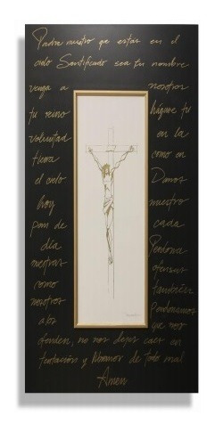Imagen 2 de 5 de Cuadro Decorativo Padre Nuestro Chocolate Gran Këssa Muebles