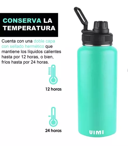 Termo Botella De Acero Inoxidable Para Agua Fría Caliente De 1.2 L VIMI