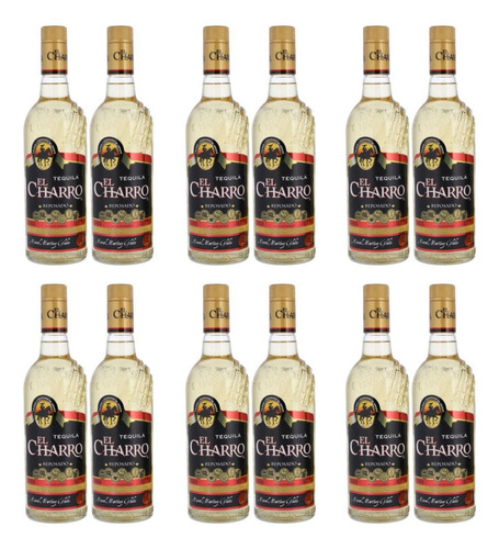 Pack De 6 Tequila El Charro Reposado Dos Botellas 750 Ml