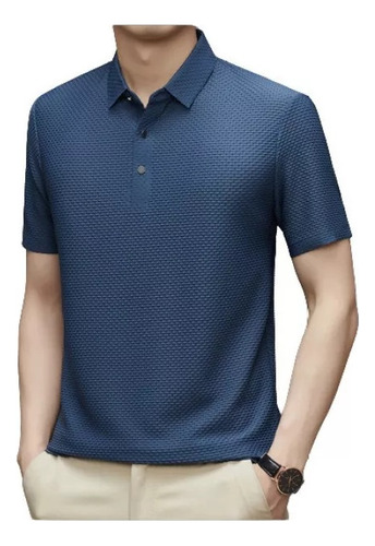 Camisa Polo Masculina Respirável De Seda Gelada