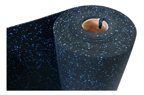 Imagen 1 de 10 de Hule Piso Gimnasio Chispas Azules 1m X 5m Y Espesor De 6mm