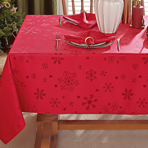 Mantel Navidad 152 X 305 Cm Impermeable Sin Arrugas Copo De