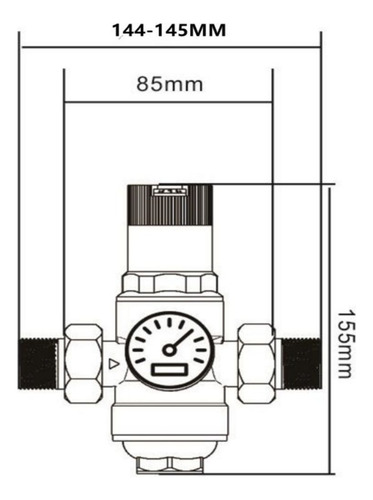 Regulador De Presión De Agua De Latón Dn15 1/2 «0.1-0.8 Mpa