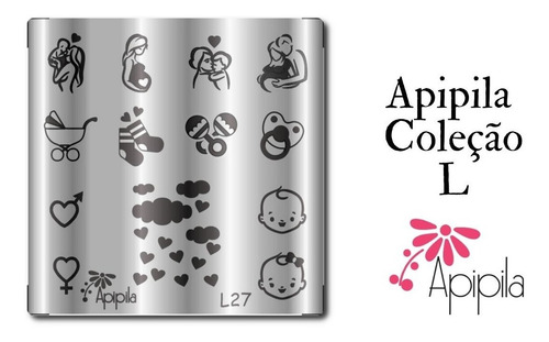 Placa De Carimbo De Unhas Apipila L27