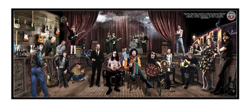 Placa Poster Painel Quadro Pub Bar Rock Lendas 100x40cm