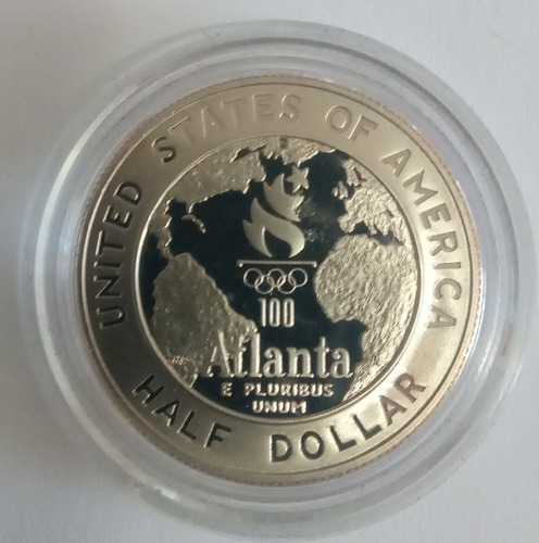 Moeda Olímpiadas Atlanta 1996 - Half Dollar - Basquetebol (Usado)