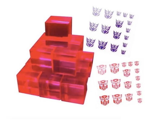 Transformers Cubos Energon + Stickers Autobots Y Decepticons