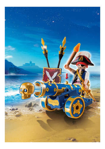 Playmobil Cañón Interactivo Azul Con Pirata