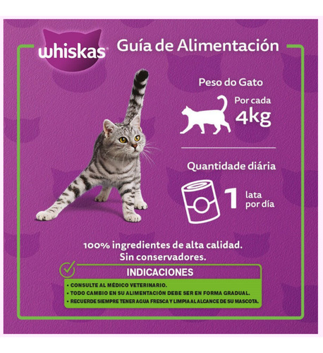 30 Latas Whiskas Paté Atún Y Res Para Gato 350gr