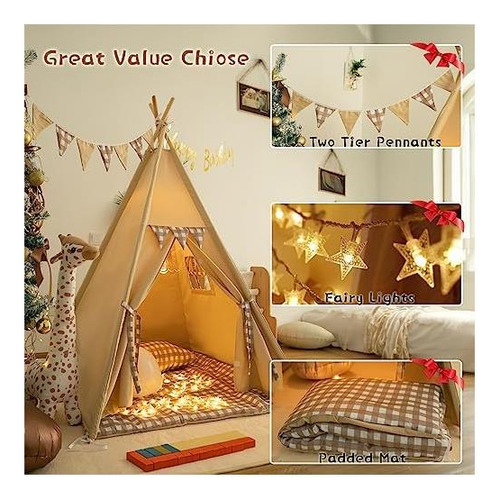 Tenebud Tiepee Tent Con Luces De Hadas De Bunting Bunting De