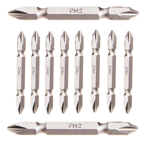Kit De Bits Ponteiras 65mm Ph02 Duplo 10 Peças De Aço Cromo