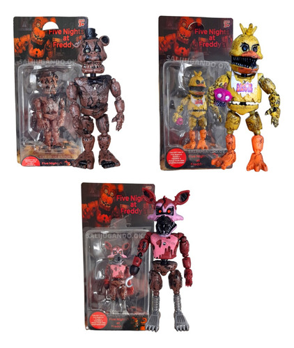 Muñecos Five Nigths Animatronicos Desarmables 15cm Sin Luz