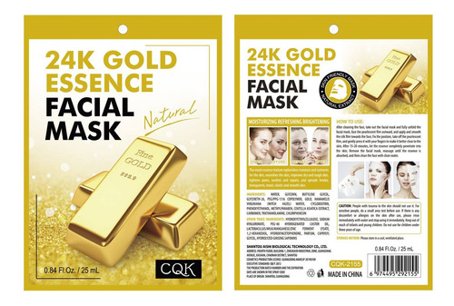 Mascarilla Facial 24 Gold Essence X 10 Unidades