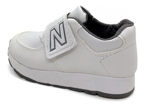 Imagen 3 de 7 de Zapatilla Colegial Deportiva Nena Nene Blanco Negro Escolar