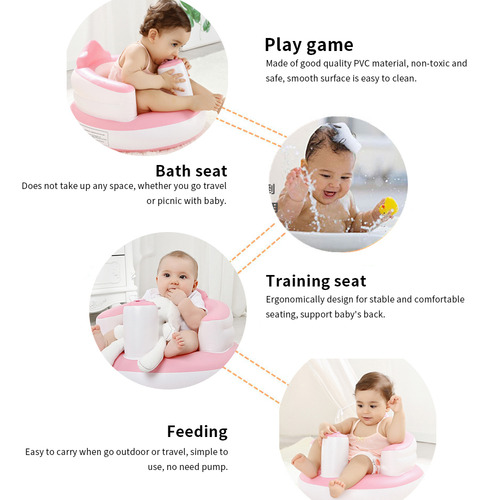 Silla De Suelo Inflable Para Bebés Play Blue Shower Training