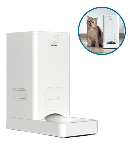 Alimentador Automatico Comedero Para Perro Gato App 5.5 Lts Color Blanco