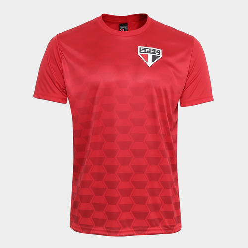 Camiseta São Paulo Hexagonal Masculina - Vermelho