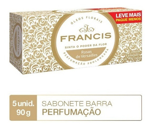 Imagem 2 de 3 de Kit Sabonete Francis Rosa De Versailles 90g 5 Unidades