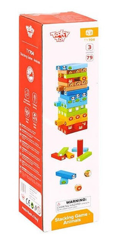Imagem 3 de 3 de Jogo Jenga - Animais - Tooky Toy