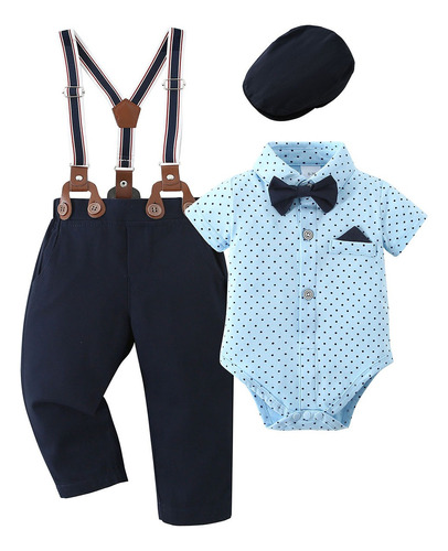 Ropa Para Bebé Niño, 4 Unidades, Trajes, Camisa, Pajarita, B