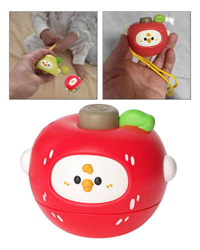 Peonza Giratoria Con Forma De Fruta Para Niños, Manzana