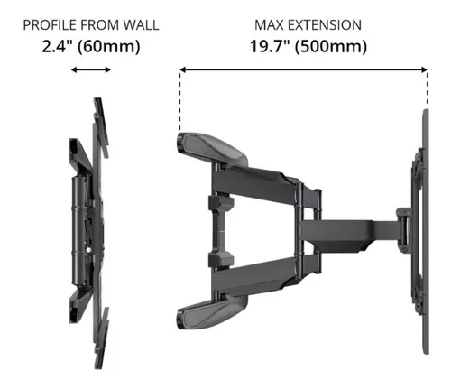 SOPORTE PARA TV DE 50'' A 90'' North Bayou NB-SP5 DOBLE BRAZO