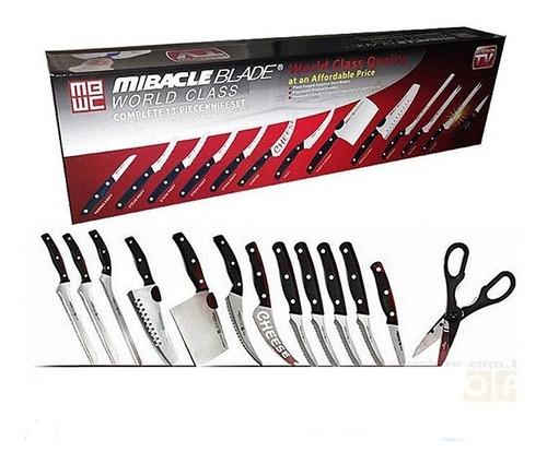 Set De Cuchillos X 13 Piezas Miracle Blade Corte Profesional