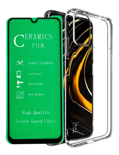 Estuche Transparente + Vidrio Ceramico Para Xiaomi Redmi 9t