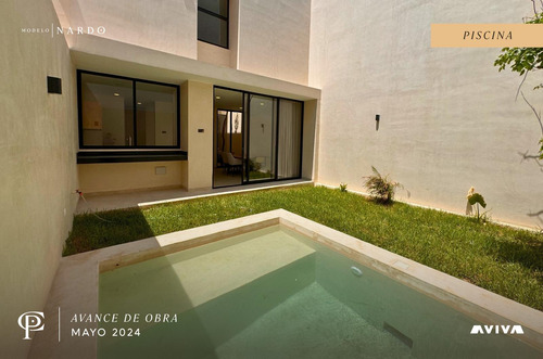 Casa En Venta Merida, Temozon Norte En Privada, Modelo Nardo Con Piscina, Entrega Inmediata.