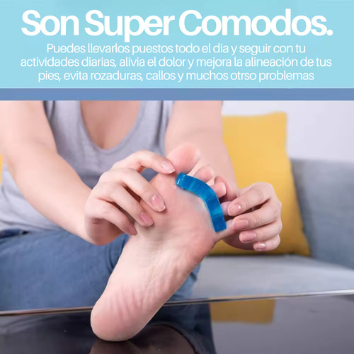 4 Pares Separador Dedos Silicona Corrector Juanetes Surtido