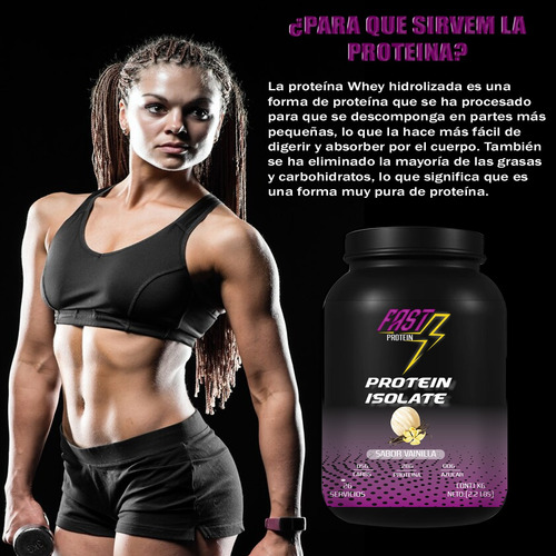 Proteína Isolate Fast 1kg C/u 200 Servicios/varios Sabores Vainilla- Mango