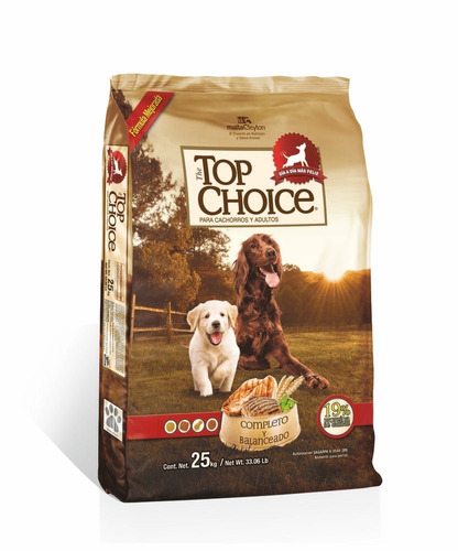 Alimento Top Choice para perro todos los tamaños en bolsa de 25kg