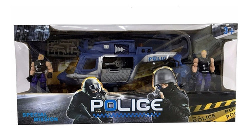 Policia Playset 7 Con 2 Figuras Y Accesorios En Caja