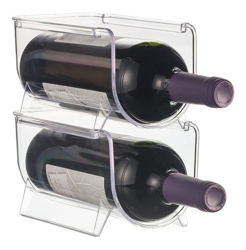 Imagem 3 de 4 de Suporte Organizador P/ Garrafa De Vinho Empilhável Acrílico