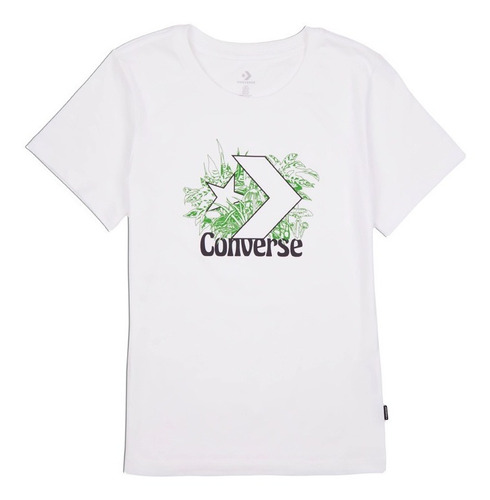 Playera Converse Star Chevron Mangas Corta Blanco 