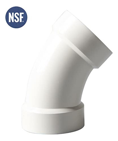 Codo Pvc 45 1-1/2puLG Dwv - 2uds, Blanco